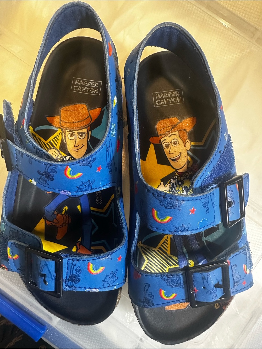 Disney Pixar Toy Story Harper Canyon Sandals Kids Size 12M Blue Woody Buzz